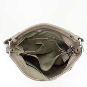 BOLSO DE HOMBRO DE PIEL NATURAL BEIGE - Imagen 6