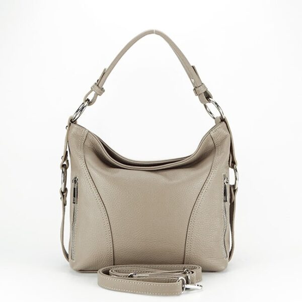 BOLSO DE HOMBRO DE PIEL NATURAL BEIGE
