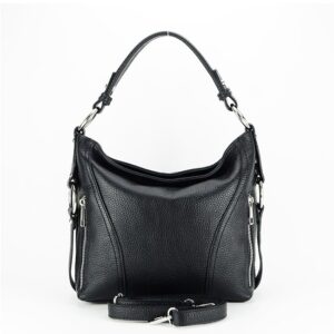 BOLSO NEGRO DE HOMBRO PIEL NATURAL - Imagen 2