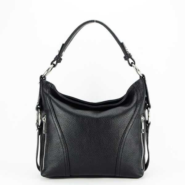BOLSO NEGRO DE HOMBRO PIEL NATURAL