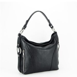BOLSO NEGRO DE HOMBRO PIEL NATURAL - Imagen 5