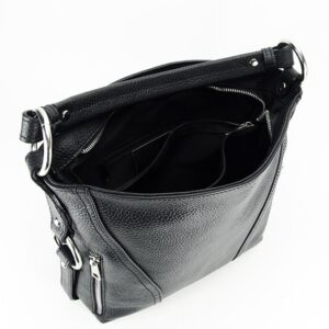 BOLSO NEGRO DE HOMBRO PIEL NATURAL - Imagen 8