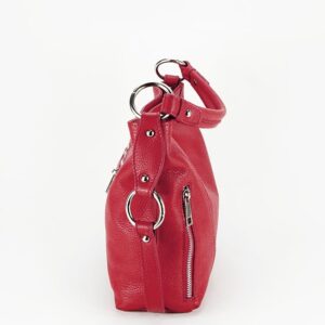 BOLSO DE HOMBRO DE PIEL NATURAL ROJO - Imagen 9