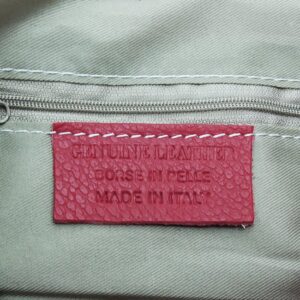 BOLSO DE HOMBRO DE PIEL NATURAL ROJO - Imagen 7