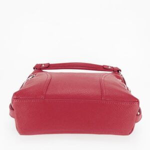 BOLSO DE HOMBRO DE PIEL NATURAL ROJO - Imagen 6