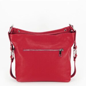 BOLSO DE HOMBRO DE PIEL NATURAL ROJO - Imagen 2