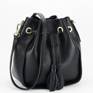 60 BOLSO NEGRO DE PIEL NATURAL - Imagen 8