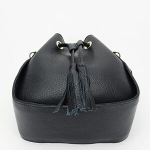 60 BOLSO NEGRO DE PIEL NATURAL - Imagen 4
