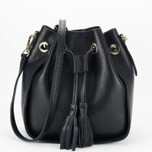 60 BOLSO NEGRO DE PIEL NATURAL