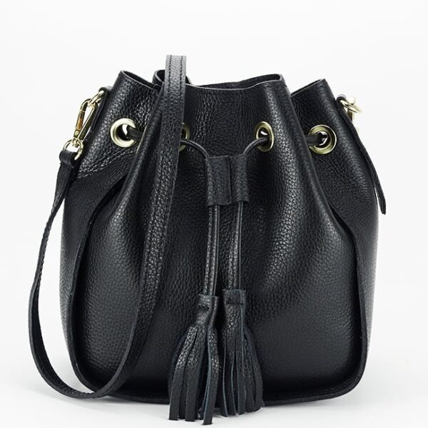 60 BOLSO NEGRO DE PIEL NATURAL