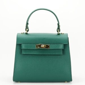 BOLSO PEQUEÑO VERDE PIEL NATURAL - Imagen 6