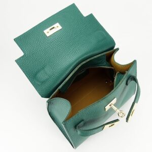 BOLSO PEQUEÑO VERDE PIEL NATURAL - Imagen 2