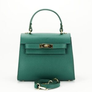BOLSO PEQUEÑO VERDE PIEL NATURAL