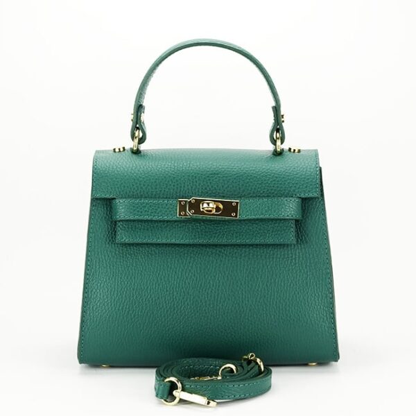 BOLSO PEQUEÑO VERDE PIEL NATURAL