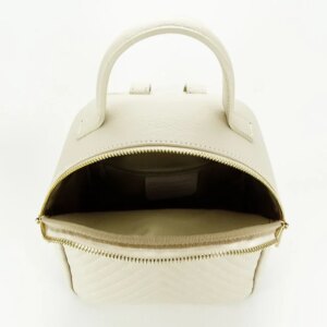 MOCHILA DE PIEL AUTENTICA COLOR CREMA - Imagen 4