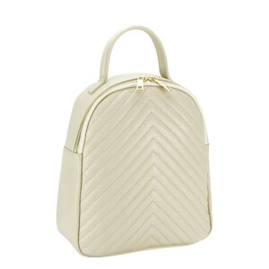 MOCHILA DE PIEL AUTENTICA COLOR CREMA - Imagen 2