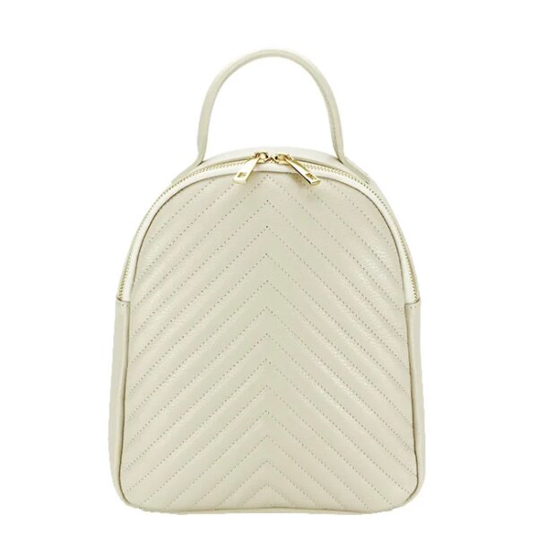MOCHILA DE PIEL AUTENTICA COLOR CREMA