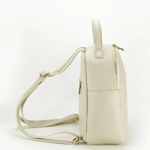 MOCHILA DE PIEL AUTENTICA COLOR CREMA - Imagen 5