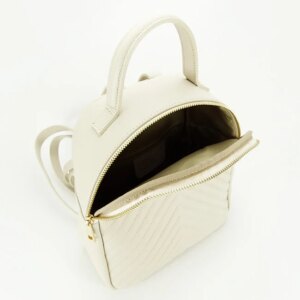 MOCHILA DE PIEL AUTENTICA COLOR CREMA - Imagen 6