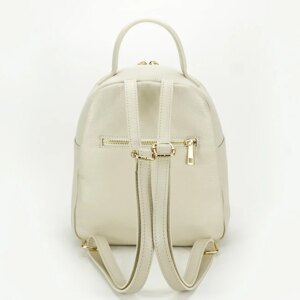 MOCHILA DE PIEL AUTENTICA COLOR CREMA - Imagen 7