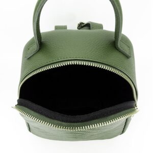 MOCHILA VERDE OLIVA DE PIEL NATURAL - Imagen 3