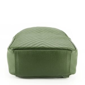 MOCHILA VERDE OLIVA DE PIEL NATURAL - Imagen 4