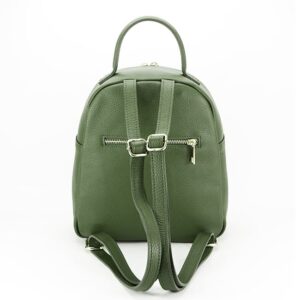 MOCHILA VERDE OLIVA DE PIEL NATURAL - Imagen 5