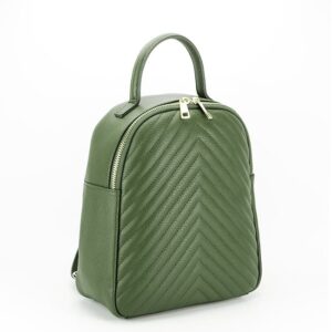 MOCHILA VERDE OLIVA DE PIEL NATURAL - Imagen 6