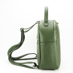 MOCHILA VERDE OLIVA DE PIEL NATURAL - Imagen 7
